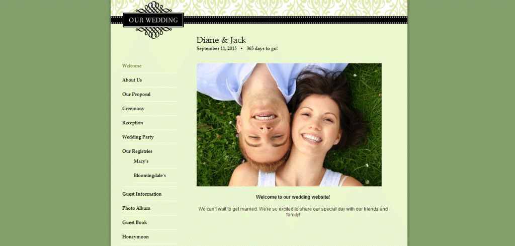 wedding website example 2